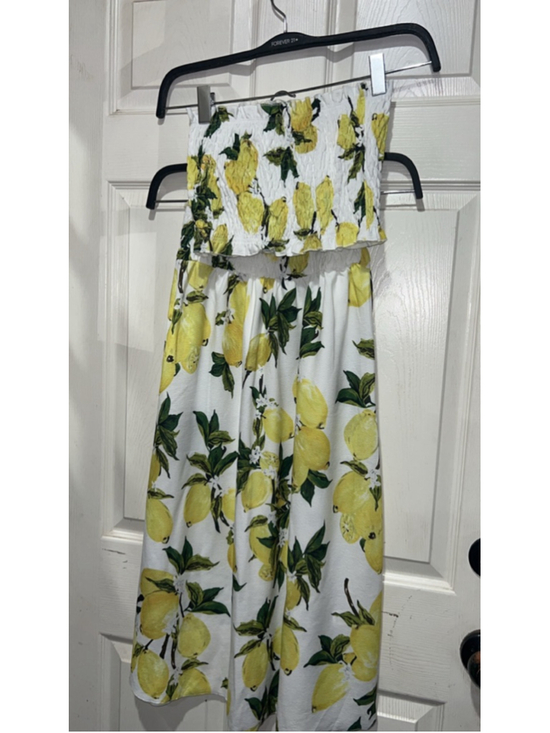 Dresses & Skirts - Women's Lemon Print Smocked Skirt Set S White Yellow